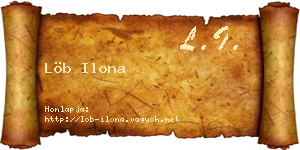 Löb Ilona névjegykártya